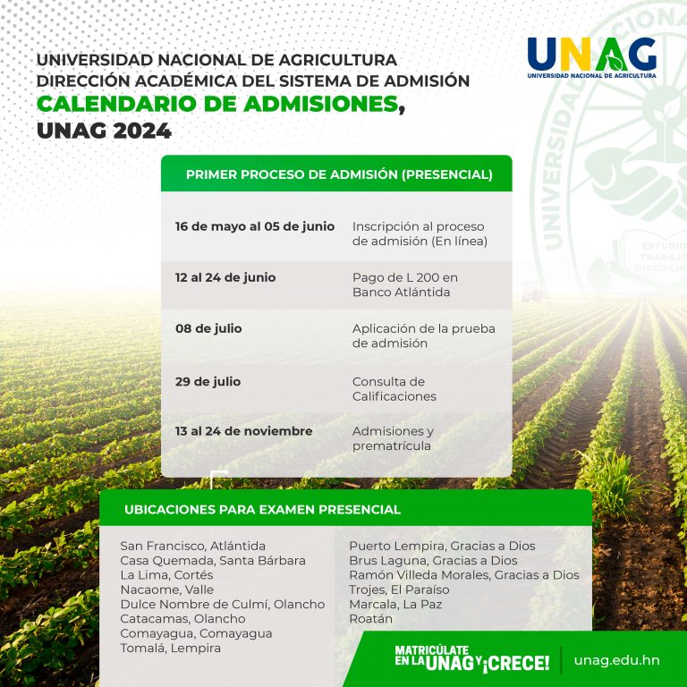 Primer proceso de admisión mediante la UNAG 2024 (Presencial) | UNAG